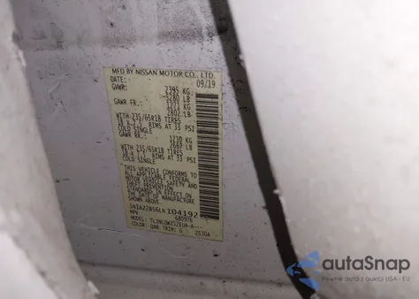 2020 Nissan Murano Sv Intelligent Awd z USA, uszkodzony, nr VIN 5N1AZ2BS6LN104192